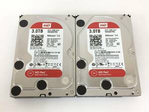 〇【2台セット】Western Digital WD30EFRX 3TB SATA 3.5インチ 消去済 内蔵HDD 動作品