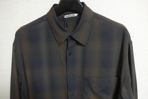 23ss AURALEE SUPER LIGHT WOOL CHECK SHIRT size 3 BROWN BLACK CHECK　オーラリー スーパーライト ウール シャツ comoli_画像3