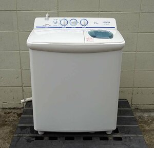 緑屋Re■ 日立　2槽式電気洗濯機　PS-55AS2　5.5kg　2022年　動作品　　t/g3/3-243/H#家財C