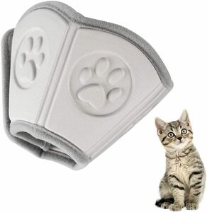 ソフトエリザベスカラー 保護首輪 犬 猫 クッション性 柔軟 耐水 面テープ 調節可能 傷口ガード (Sサイズ)