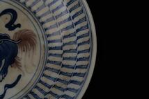 【萬古】中国古美術 清代 青花 古染付 皿 茶道具 古玩 骨董品 唐物 時代物 当時物 置物_画像4