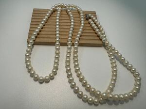 【0121】ヴィンテージ アクセサリー　 淡水真珠　120cm ネックレス　1円から