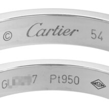 カルティエ Cartier エングレーブド リング 指輪 #54 Pt950 レディース_画像3