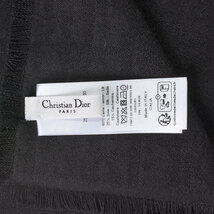 ディオール Dior ショール ウール シルク カシミア 138cm 25DOB140I160 ブラック オブリーク レディース_画像6