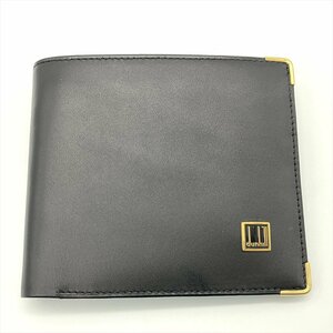 ダンヒル Dunhill 二つ折り財布 レザー ブラック ゴールド金具 イタリア製 メンズ