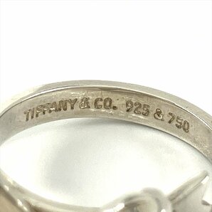 ティファニー Tiffany&Co. リボンモチーフ 約12号 リング 指輪 SV925 K18 シルバー ゴールド コンビカラー 6.0g アクセサリーの画像5