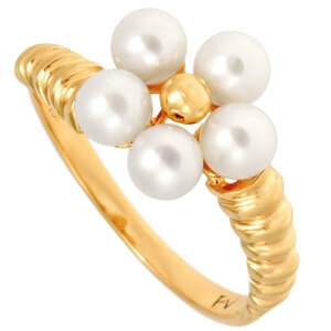  Ponte Vecchio Ponte Vecchio flower ring ring approximately 11.5 number K18YG baby pearl lady's 