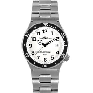 ベル&ロス Bell & Ross タイプ マリーン 410S 腕時計 クォーツ ホワイト文字盤 メンズ