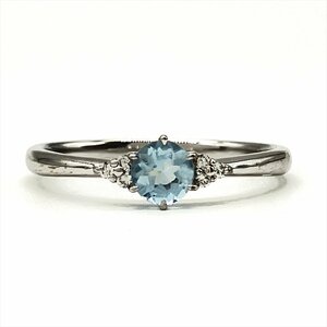 スタージュエリー STAR JEWELRY リング 指輪 アクアマリン 0.09ct 約9号 2JR0314 K10WG ダイヤモンド 0.03ct アクセサリー