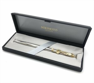 ミキモト MIKIMOTO パール 真珠 音符 ト音記号 ボールペン 13.2cm シルバー ゴールド 筆記確認済み 箱付き