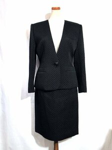 * super-beauty goods *Christian Dior Dior * quilting * setup * skirt suit * jacket / skirt * top and bottom *#11* black * tag / change button attaching 