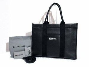 ◆超美品◆BALENCIAGA バレンシアガ*本革/オールレザー*ロゴ入り*2WAY*トートバッグ*A4/肩掛け/斜め掛け可*メンズ*ビジネス*袋*イタリア製