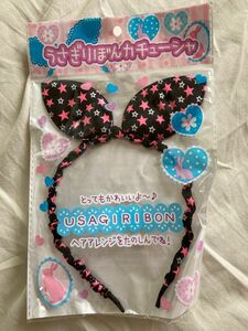 カチューシャ　うさぎ　りぼん　新品　星　黒　白　ピンク　オシャレ　女の子　髪飾り