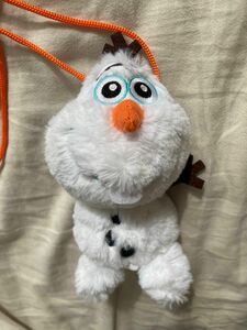 アナ雪　オラフ　がま口財布　紐付き　ふわふわ　ぬいぐるみ　小物入れ　ショルダー マスコット　映画　