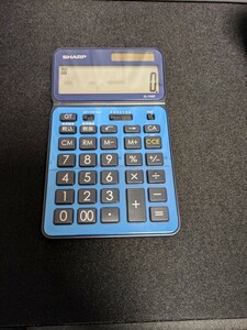 【中古美品】シャープ SHARP 電卓 EL-VN82 50周年記念モデル ブルー 12桁