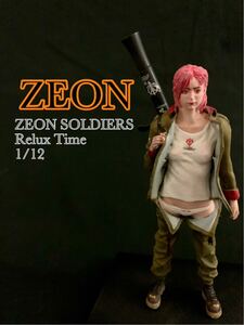 完成品1/12ジオン女兵士レジンフィギュアオーシャンコスモスレジンキットアレンジケース付き