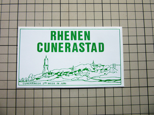 2323 【即決・定額・同梱包可能】★Rhenen Cunerastad 　街並み　ヨーロッパ◆ ☆ヴィンテージ ステッカー ☆ ◆ 