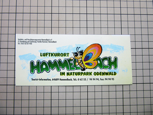 2456 【即決・定額・同梱包可能】★Luftkurort Hammelbach - ドイツ グラーゼレンバッハ ◆☆ヴィンテージ ステッカー ☆ ◆ 