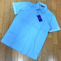 （物56）新品　ミズノ　ゴルフ　吸汗速乾　ポロシャツ　52JA905219　水色　メンズXL_画像1