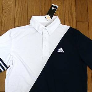 (物15) 定価8,789円 新品 アディダス ゴルフ ポロシャツ HT7354 白紺 メンズMの画像3