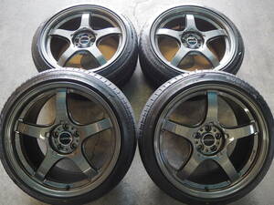 ★軽量★225/40R18 8.5J+38 9.5J+38 5H114.3 新品 人気 5本スポーク TRACER GT-V 1台分 RX-7 RX-8 シルビア スカイラインGTR Made in JAPAN