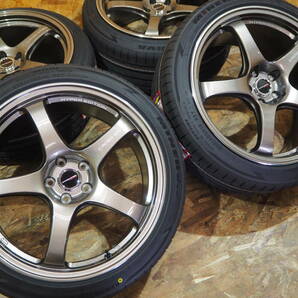 ★人気★225/40R18 7.5J+48 5H100 新品 軽量 逆ゾリ クロススピードCR5 1台分 COROLLASPORT CELICA PRIUS 86 BRZ IMPREZA ブロンズの画像1