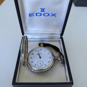 ◆EDOX(SWISS MADE) 古い手巻式懐中時計 48ｍｍ 美品 （箱付属）の画像1