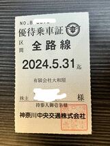 神奈川中央交通 株主優待乗車証 神奈中バス 定期券_画像1