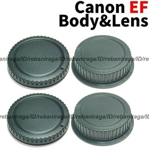キヤノン EFマウント ボディキャップ & レンズリアキャップ 2 Canon キャノン キャップ カメラカバー R-F-3 レンズダストキャップE 互換品