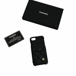 早い者勝ち CHANEL シャネル ラムスキン iPhone7.8.se.se2.se3ケース ココマーク マトラッセ スマホケース ブラック 黒 ゴールド金具