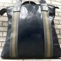 美品/A4可●BALLY バリー メンズ ビジネス トートバッグ 2way ショルダー 肩掛け 斜め掛け ロゴ トレスポ レザー 本革 ネイビー 濃紺_画像3