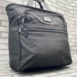 美品/大容量●TUMI トゥミ メンズ ビジネス トートバッグ エクスパンダブル 肩掛け アルファ ブラボー バリスティックナイロン ブラック