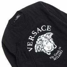 美品 VERSACE ヴェルサーチ 2020年製 A88687 A237530 メデューサ ビッグロゴ刺繍 薄手 ニット/セーター ブラック 46 イタリア製 正規品_画像2