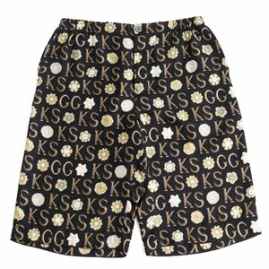  beautiful goods Gucci ticket Scott 21SS 649062 silk 100% initial floral silk shorts black multicolor 44 made in Italy regular goods men's 