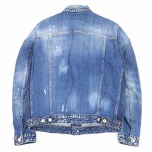 美品 DSQUARED2 ディースクエアード S71AM0873 クラッシュ加工 ジージャン デニムジャケット インディゴブルー 46 イタリア製 正規品_画像4