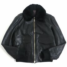 【ドンドン見直し】極美品▽19AW ディオール 943L418A0417 襟ヌートリア 中綿 リバーシブル レザーボンバージャケット 黒×茶系 44 メンズ_画像2