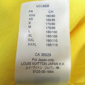 極美品 LOUIS VUITTON ルイヴィトン 2022年製 LVサークルロゴ刺繍 クルーネック 半袖Ｔシャツ イエロー XXL イタリア製 正規品 メンズの画像8
