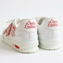 【ドンドン見直し】良品 ルイ・ヴィトン NIGO 2021年製 1A9JA LVトレイナーライン レザー ロゴ総柄 ローカットスニーカー ブロン 9.5 伊製_画像6