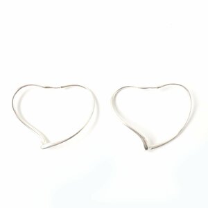 美品 TIFFANY&Co. ティファニー オープンハート AG925 フープピアス/アクセサリー シルバー 箱付き 総重量：9.2g レディース