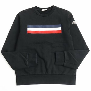 【ドンドン見直し】良品 MONCLER モンクレール 2018年製 MAGLIA GIROCOLLO コットン ロゴワッペン スウェット ブラック M 正規品 メンズ