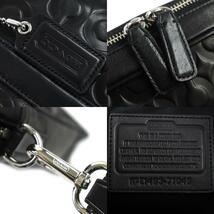 未使用品 COACH コーチ 71045 オプアート レザー 総柄 2WAY ブリーフケース ビジネスバッグ ブラック シルバー金具 メンズ_画像9