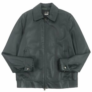  superior article Dunhill Dunhill ram leather Zip up leather jacket blouson dark green M Italy made men's autumn winter recommendation *