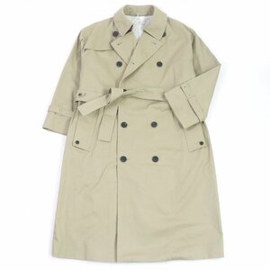 未使用品 ATON 定価148500円 エイトン WEST POINT OVERSIZED TRENCH COAT トレンチコート スプリングコート ベージュ 00 日本製 正規品