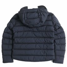 極美品 MONCLER モンクレール NAZAIRE ナザーレ レザーロゴワッペン・フード付き ダウンジャケット ネイビー 3 メンズ_画像2