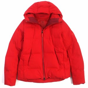 良品 DESCENTE デサント 水沢DOWN DIA3771U オルテライン フード付き WZIP ダウンジャケット レッド L 日本製 正規品 メンズ