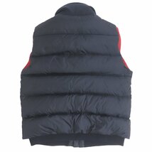 極美品 MONCLER モンクレール AUBE GILET ロゴワッペン 襟元ムートン ダブルジップ ジレ ダウンベスト ネイビー 2 正規品 メンズ_画像4