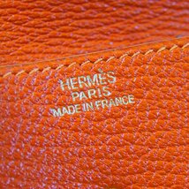 美品◎HERMES エルメス ルヴァンキャトル シェブルミゾル ゴールド金具 小銭入れ コインケース オレンジ □G刻印 フランス製 レディース_画像7