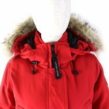 美品 カナダグース 6660LA TRILLIUM PARKA トリリウムパーカー ファー・フード・ロゴパッチ付 ダウンコート レッド S 正規品 レディース_画像5