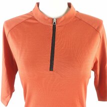 未使用品 HERMES エルメス セリエボタン ハーフジップ ショートスリーブ Tシャツ カットソー オレンジ M フランス製 正規品 レディース_画像5