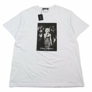 未使用品 ドルチェ＆ガッバーナ 定価56100円 Ciao Kim 黒タグ キム・カーダシアン フォト ロゴ入り 半袖Ｔシャツ ホワイト XL 伊製 正規